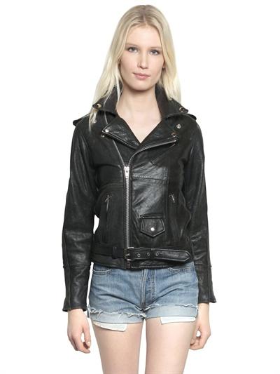 Pelechecoco Recycled Soft Leather Biker Jacket