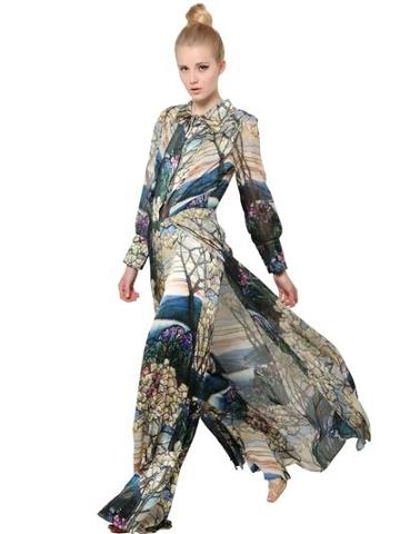 Fabiana Milazzo - Printed Silk Paneled Jumpsuit