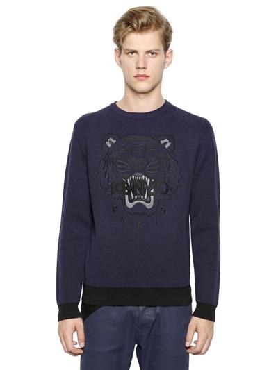 Kenzo Tiger Embroidered Cotton Sweater