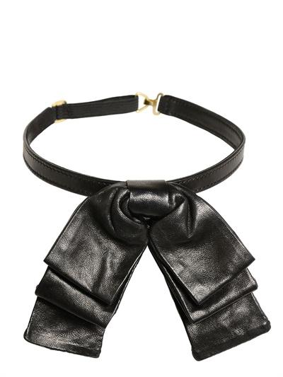 Saint Laurent Mini Leather Bow Collar