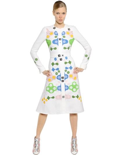 Peter Pilotto Studded Crepe & Lace Dress