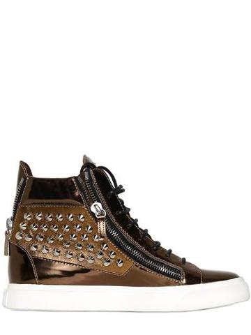Giuseppe Zanotti Homme - Studded Metallic Leather Sneakers