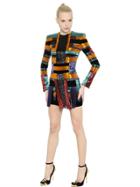 Balmain Beaded Velvet Dress With Fringe Details