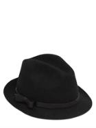 Red Valentino Wool Felt Fedora Hat With Leather Band