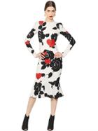 Dolce & Gabbana Rose Printed Silk Charmeuse Dress