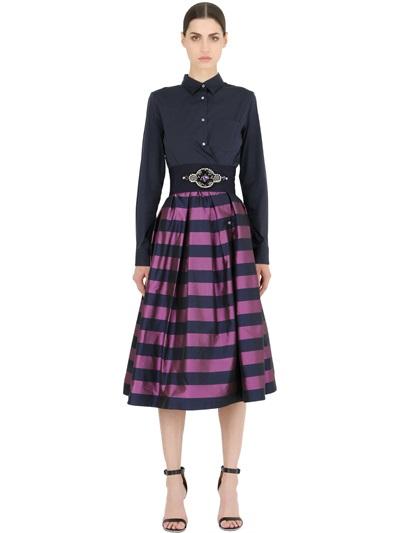 Sara Roka Striped Techno Duchesse Dress