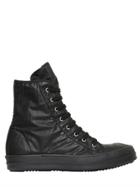 Rick Owens Cotton Blend Canvas High Top Sneakers