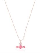 Vivienne Westwood Enameled Rose Orbit Pendant Necklace