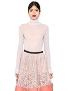 Antonio Marras Sheer Tulle & Wool Turtleneck Sweater