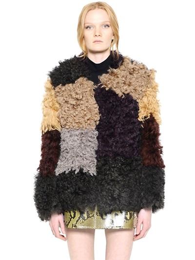 Marni Patchwork Shearling Jacket