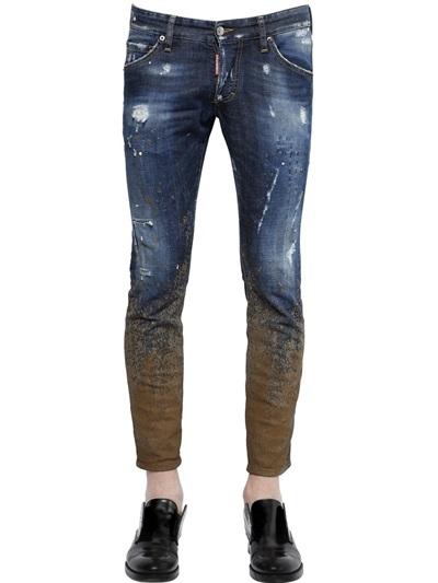 Dsquared2 16.5cm Clement Muddy Stretch Denim Jeans