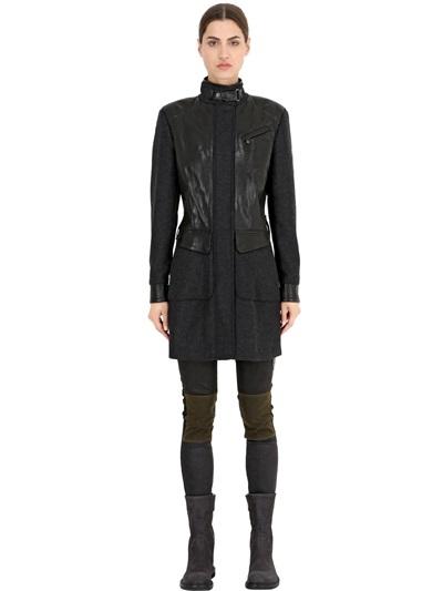 Matchless London New Brooklands Wool & Leather Coat