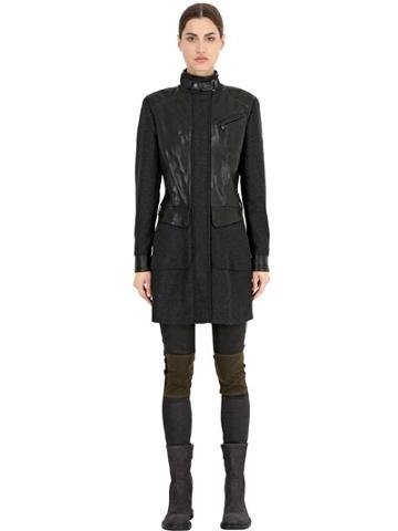 Matchless London New Brooklands Wool & Leather Coat
