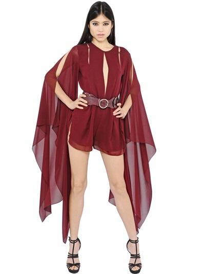 Emilio Pucci Kimono Sleeves Silk Georgette Romper