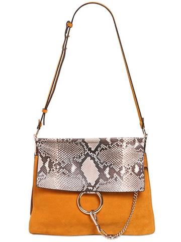 Chloe' - Medium Faye Suede & Python Shoulder Bag
