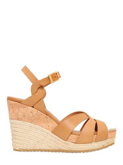 Jimmy Choo - 100mm Pallet Nappa Leather Wedges