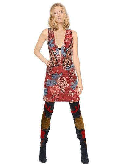 Burberry Prorsum Quilted Floral Cotton Poplin Dress
