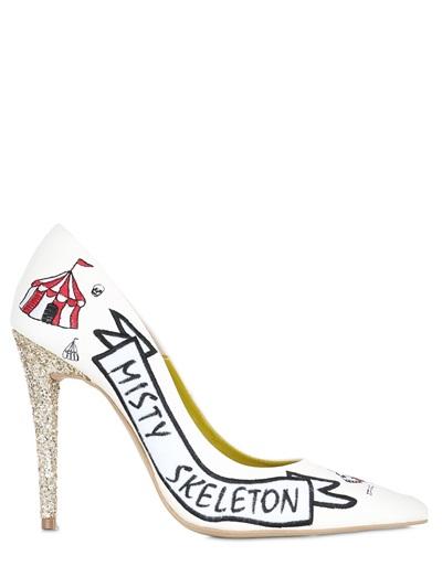Leo Studio Design 110mm Misty Skeleton Leather Pumps
