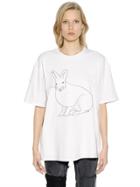 Vinti Andrews Rabbit Embroidered Cotton Jersey T-shirt