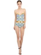 Dolce & Gabbana Orange Printed Lycra One Piece Swimsuit