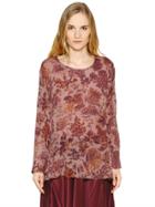 Mes Demoiselles Floral Printed Silk Crepe De Chine Top
