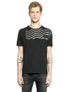 Golden Goose Deluxe Brand Glitter Flag Printed Cotton T-shirt