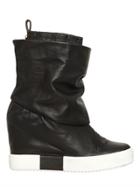 Giuseppe Zanotti 90mm Stretch Leather Wedge Sneakers