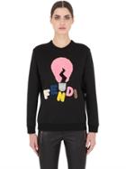 Fendi Logo & Bulb Cotton Jersey Sweatshirt