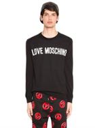 Love Moschino Logo Printed Cotton Sweater