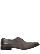 Gianni Russo Hand-brushed Leather Derby Lace-up Shoes