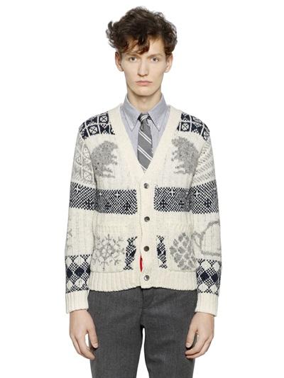 Thom Browne Wool & Mohair Blend Cardigan
