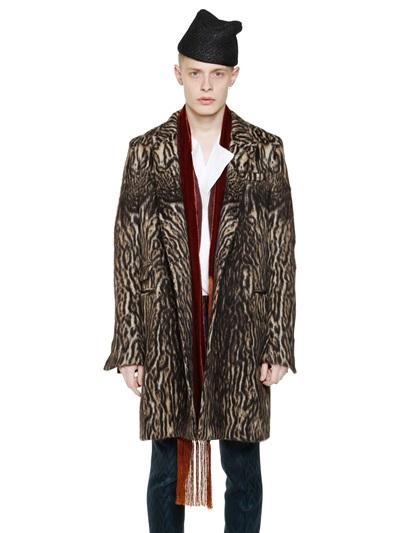 Haider Ackermann Animalier Alpaca & Wool Blend Coat