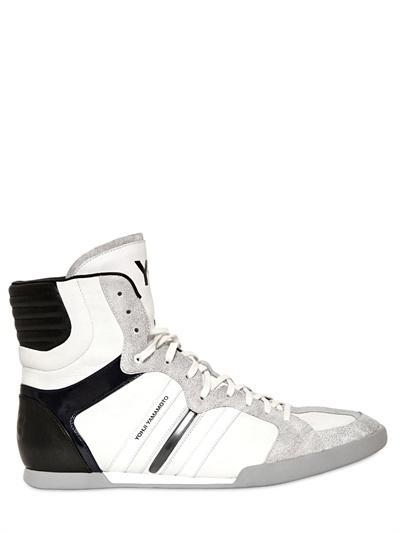 Y-3 - Sala High Leather High Top Sneakers