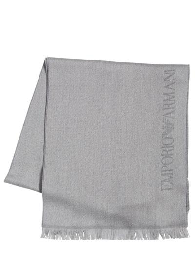 Emporio Armani Wool Knit Two Face Scarf