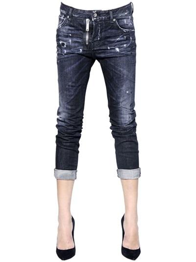 Dsquared2 Cool Girl Washed Zip Stretch Denim Jeans