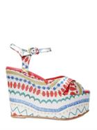 Massimo Lonardo 120mm Printed Satin Platform Wedges