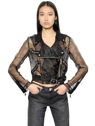Christopher Kane - Au Jour Silk Organza Biker Jacket