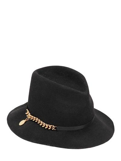 Stella Mccartney Flabella Chain Wool Felt Fedora Hat
