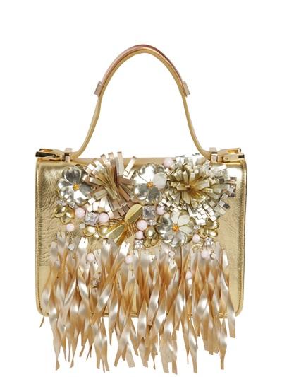 Giancarlo Petriglia Franca Embellished Metallic Leather Bag