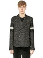 Neil Barrett Striped Wool Blend Peacot