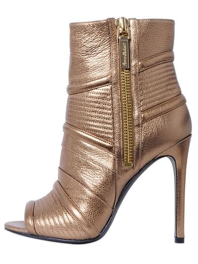 Pierre Balmain 110mm Metallic Leather Ankle Boots