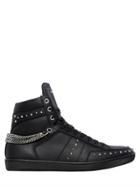 Saint Laurent Studded Leather High Top Sneakers