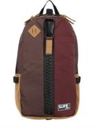 Supe Design Nylon Canvas & Faux Suede Day Backpack