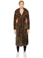 Omelya Leopard Printed Faux Fur Coat
