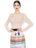 Dolce & Gabbana Lace Effect Stretch Viscose Sweater