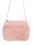 House Of Holland Sheep Fur Chain Clutch