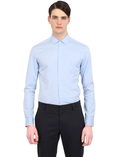 Daniele Alessandrini Grey Slim Fit Cotton Pinpoint Shirt