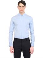 Daniele Alessandrini Grey Slim Fit Cotton Pinpoint Shirt