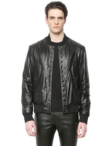 Bruno Bordese Patchwork Nappa Leather Bomber Jacket