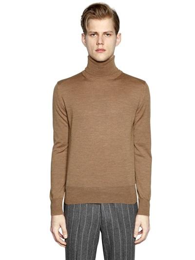 Boglioli Ribbed Wool Turtleneck Sweater